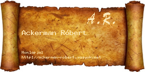 Ackerman Róbert névjegykártya